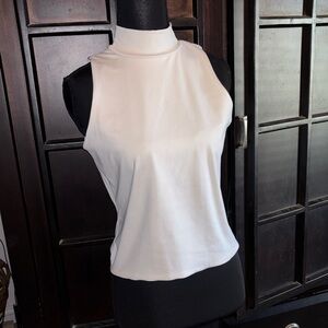 No Boundaries White Mock Neck Tank Top